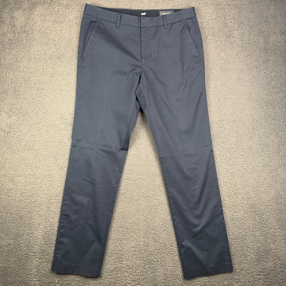 Bonobos Monday Slim Fit Chino Pants Mens 33x32 Navy Blue Stretch Cotton Twill‎